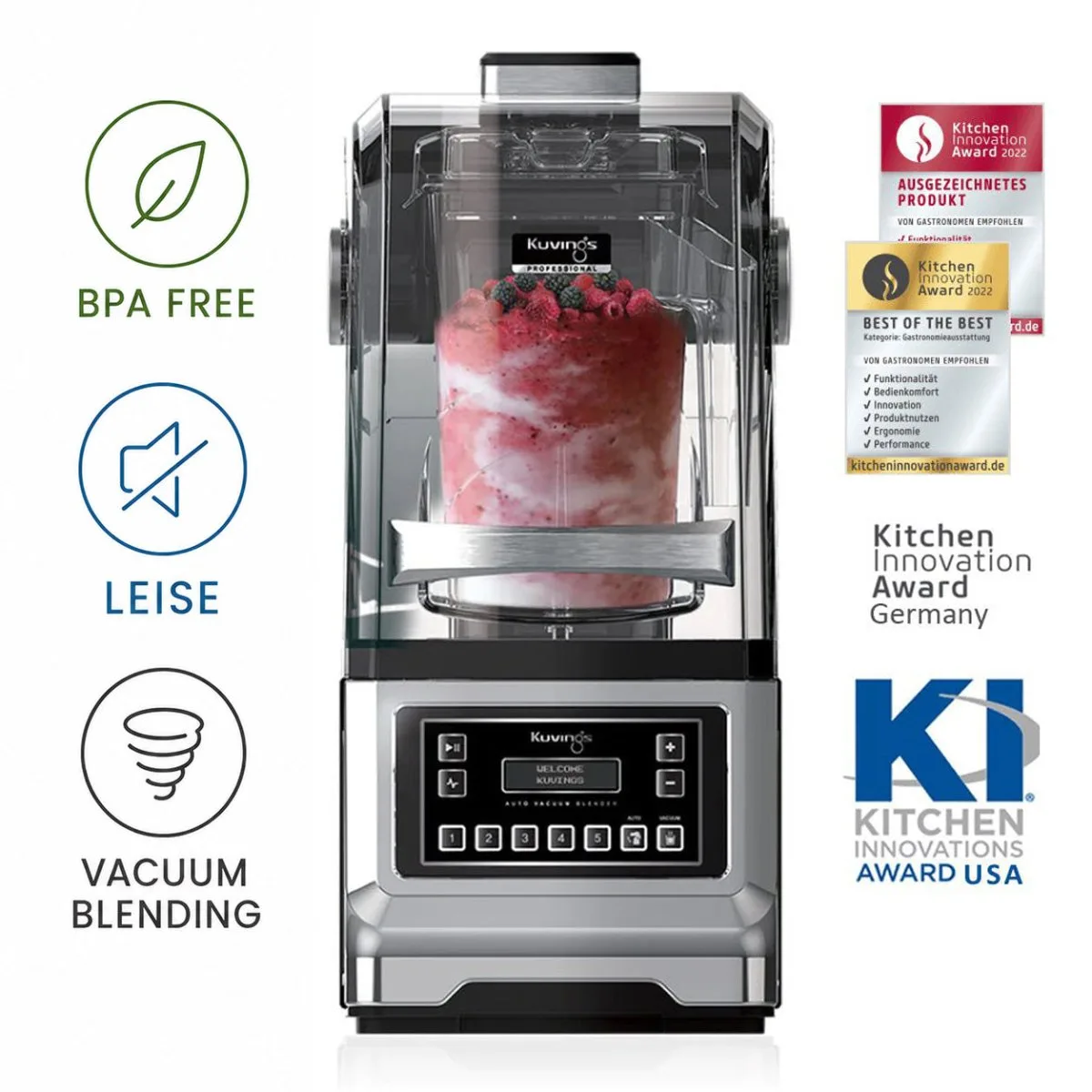 Kuvings CB1000 Professional Auto Vakuum-Blender in der Frontansicht