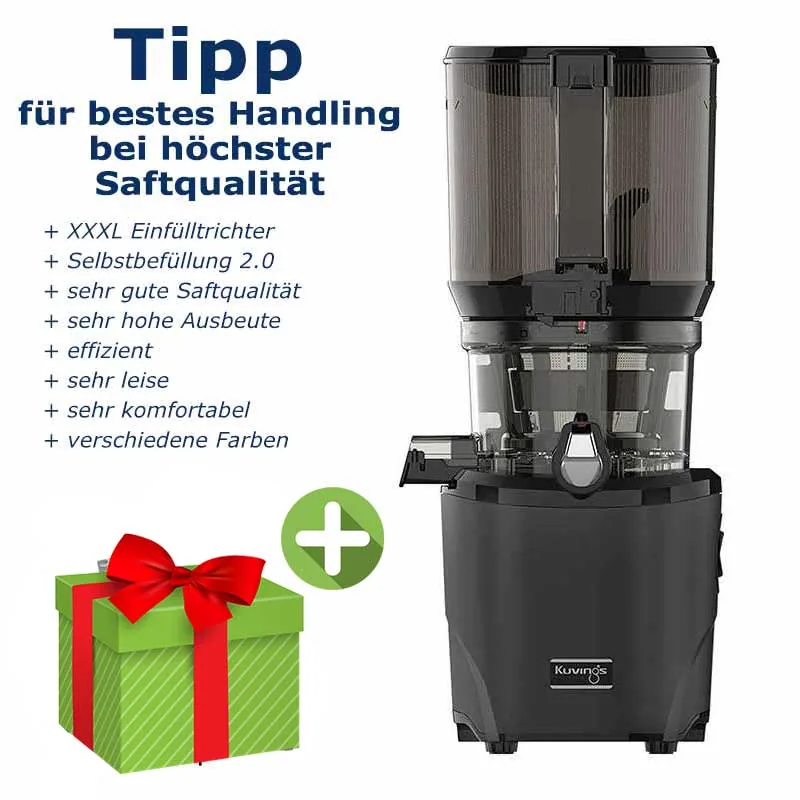Kuvings AUTO10S Hands-Free Slow Juicer mit 3-Liter-Einfüllkammer