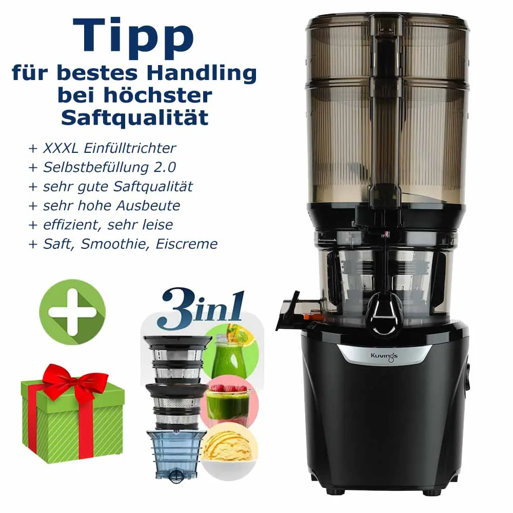 Kuvings AUTO10S Plus Slow Juicer mit 4,5-Liter-Einfüllkammer