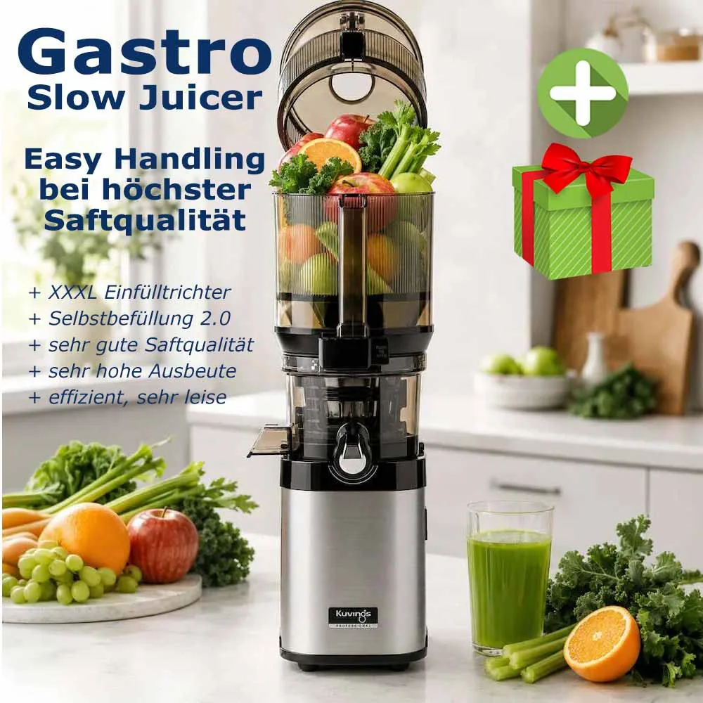Kuvings Chef CS800 Gastro Slow Juicer mit Hands-Free Auto-Hopper